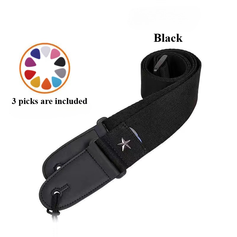 Musical Instrument Art - Embroidered Cross Guitar Strap - Adjustable