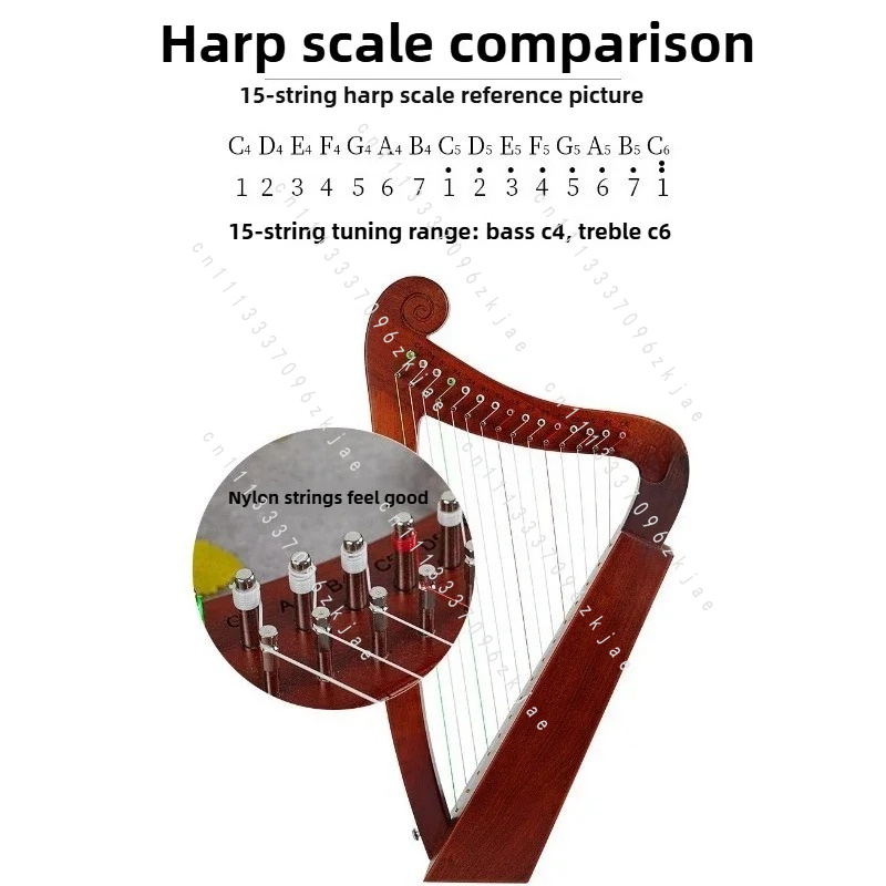 Handmade 15 Tone Harp Sound Th - Musical Instrument Strings recension och pris