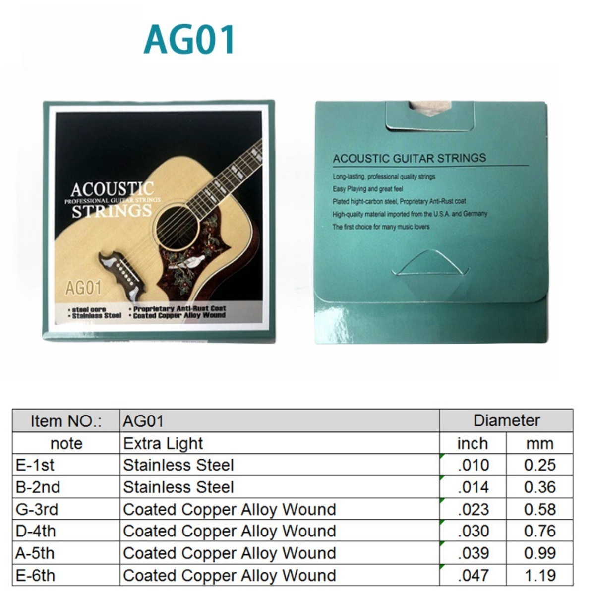 Miwayer 1 Set/6 String AG01 Ac - Musical Instrument Strings recension och pris