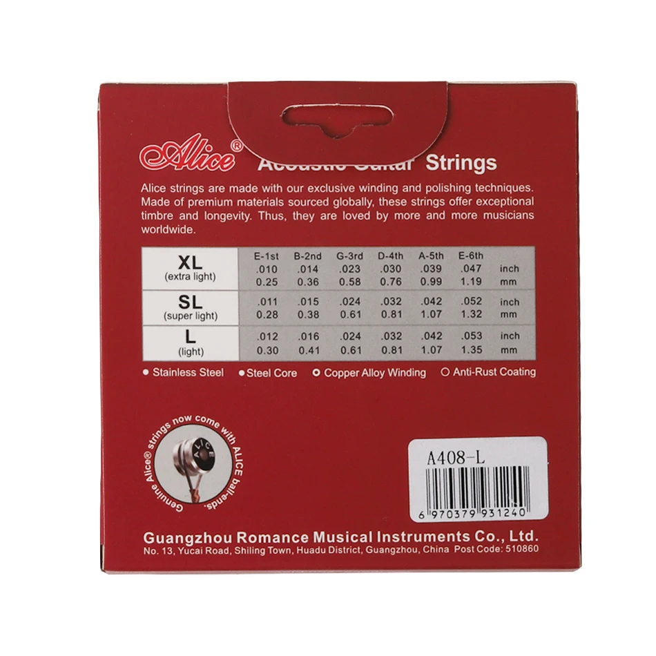 Alice A408  Full set Acoustic  - Musical Instrument Strings recension och pris