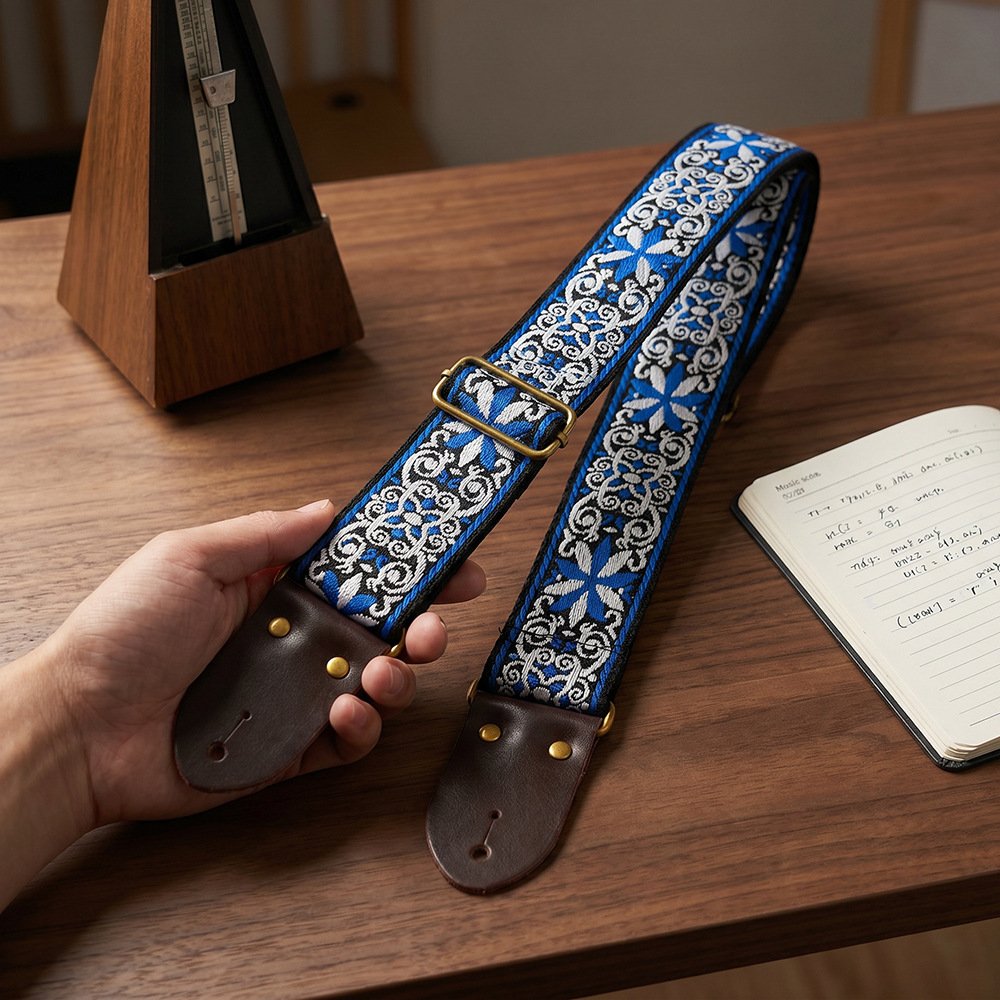 Embroidered Print Guitar Strap - Musical Instrument Art recension och pris