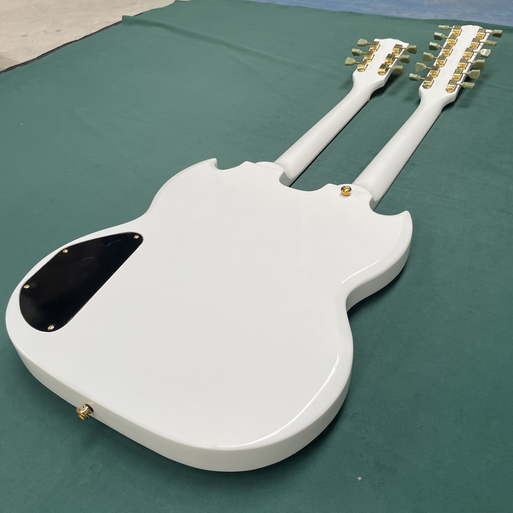 Double-neck white 6-string 12- - Electric Guitar Beginner recension och pris
